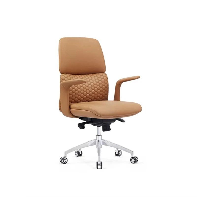 

Ergonomic office chair, leather high density foam, modern design, high back executive swivel chair for home office
