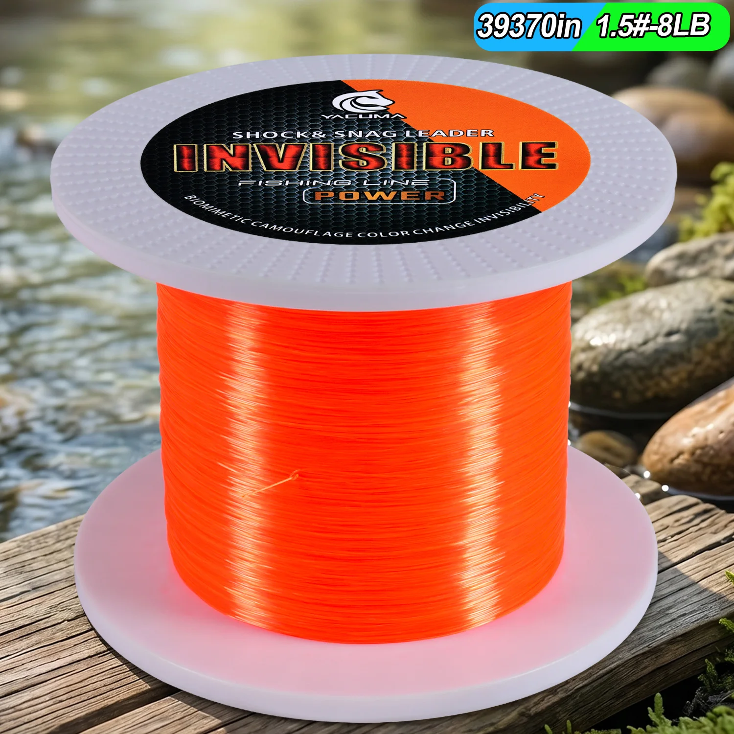 YACUMA 1000M/1093YDS Orange Monofilament Angelschnur Starke Nylon Hochsichtbare Fliegenfischerschnur für Süßwasser Meer Karpfen Pesca – Detail 9