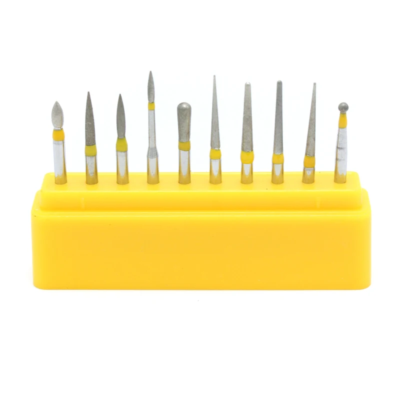 10pcs/box FG High-speed Handpiece Bur Set Grinding Bit Drill Bit Emery Bur Polishing Bur Grinding Bit Dental Polishing Tool