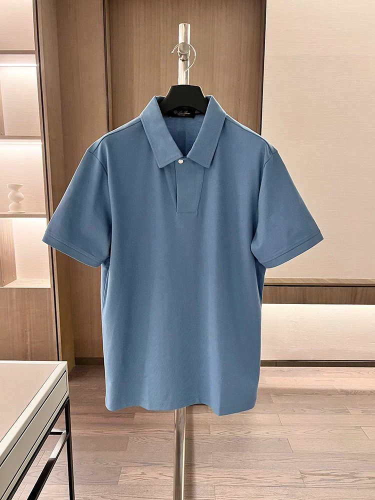 

Men's Summer Faion Busin Casual Italian Sle Single Button Me Eyelet Cotton ort Sve irt Thin Youth Standa...