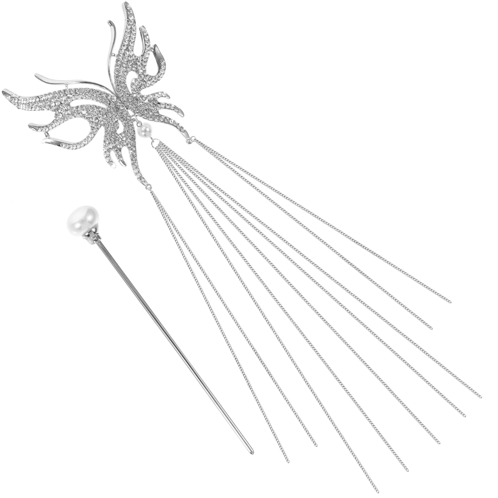 

Chinese Butterfly Tassel Alloy Pin Vintage Stick For Women Chignon Bun Styling Tool Retro Hair Accessories Elegant Tassel