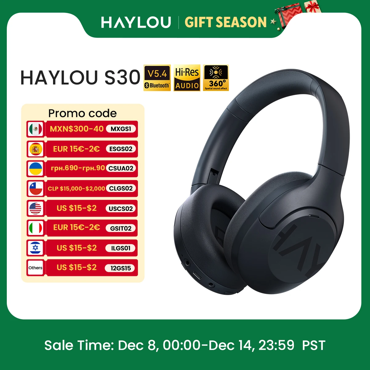 HAYLOU Casque sans fil S30, Bluetooth 5.4, 43dB, écouteurs adaptatifs antibruit, ensembles de sauna, pilote 40mm, 80H de lecture HAYLOU Casque sans fil S30, Bluetooth 5.4, 43dB, écouteurs adaptatifs antibruit, ensembles de sauna, pilote 40mm, 80H de lecture
