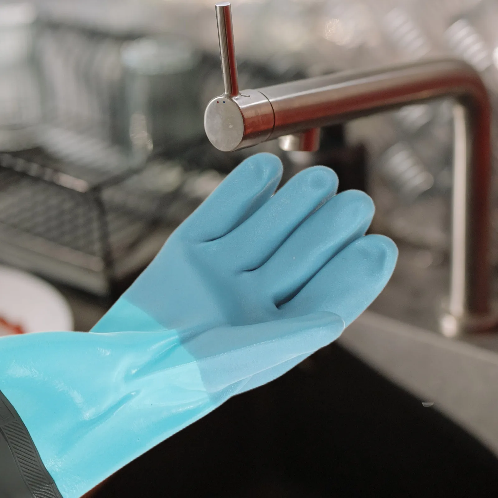 

1Pair Long Working Gloves Heavy Duty Rubber Material for Cleaning Gardening Factory Labor Waterproof Protection