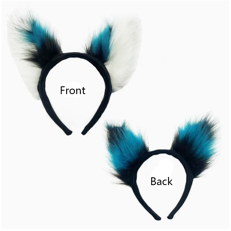 Punk-Werwolf-Cosplay-Stirnband, Halloween-Dämonenkopfbedeckung, Katzen-, Wolf- und Fuchskopf-Stirnband, niedliches Tier-Plüsch-Kopfbedeckung, Party-Kostüm-Requisiten – Detail 8