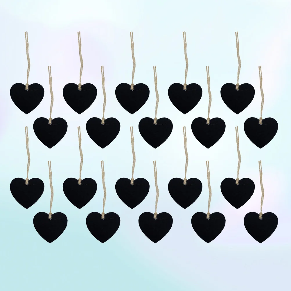 20 PCS House Ornaments Gift Tags Decoration Painting Bamboo Decorative Heart Shape