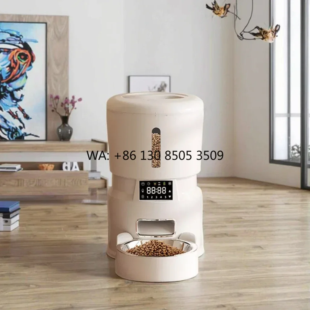 

4L Eco-Friendly Intelligent Pet Feeder Solid Electric Automatic Quantitative Integrated Cat Dog Bowl Modern Battery Grain