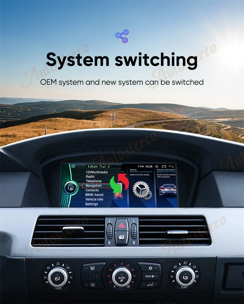 8.8 Inch Wireless CarPlay Android Auto Car Multimedia Radio For BMW 5/3 Series E