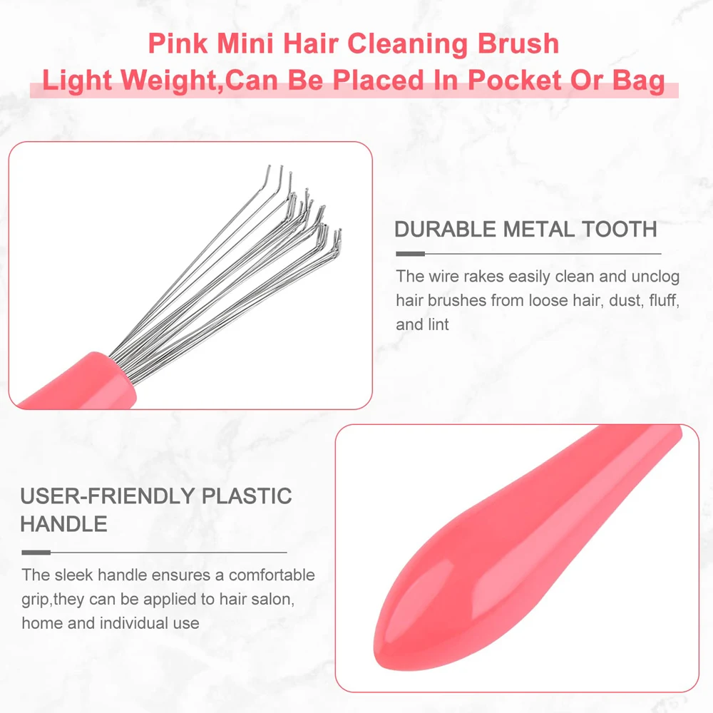 1PCS Comb Cleaning Brush Hair Brush Cleaning Tool Handle Embeded Hair Comb Cleanup Hook  Hair Brush Remover Home and Salon Use