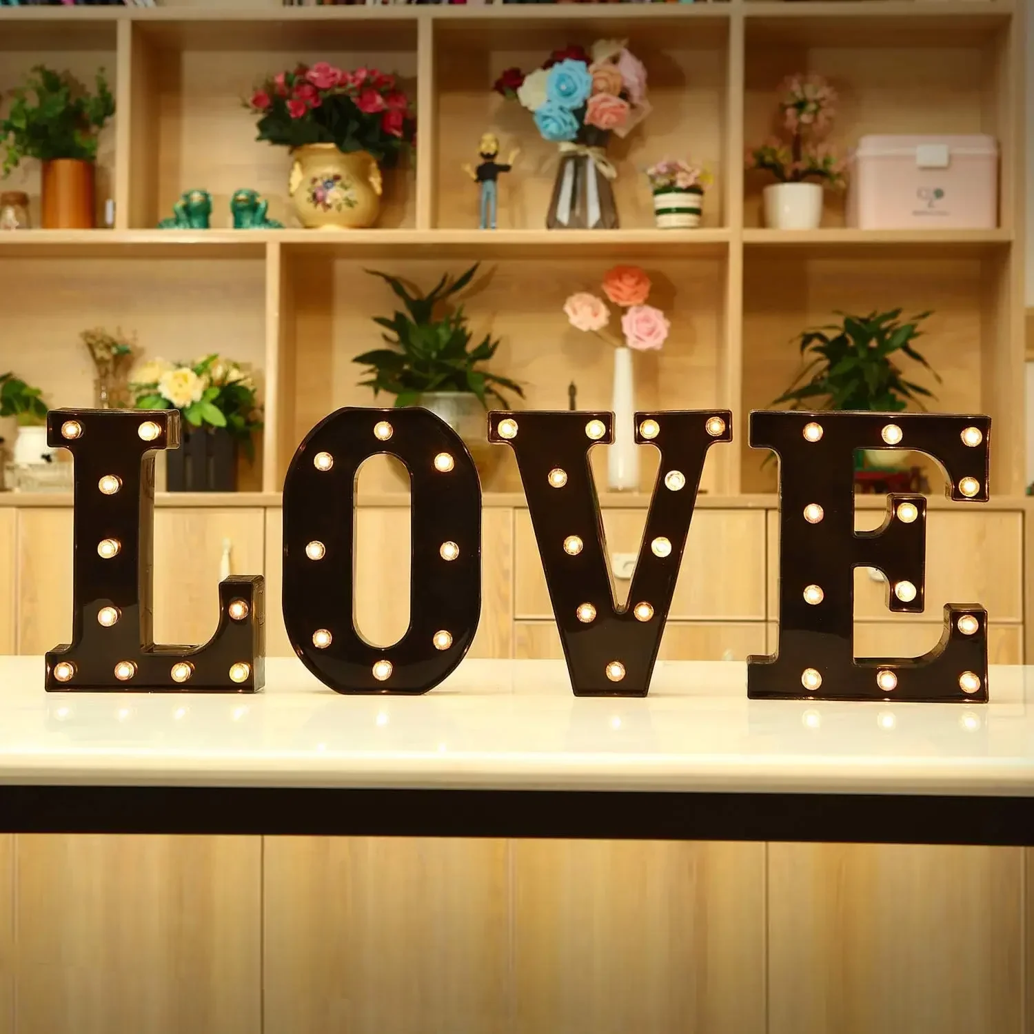 22cm Led Light Letters Black Alphabet Decorative Letter Number Night Light Decoration Supplies Room Home Decorations Accessories
