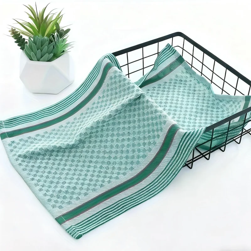 4 عبوات من فوط المطبخ المصنوعة من القطن والبوليستر العادي بألوان عشوائية، وأقمشة ماصة لغسل الأطباق، ومناشف التنظيف المنزلية، ومناشف التنظيف الأساسية للمنزل، وهدايا العطلات #4