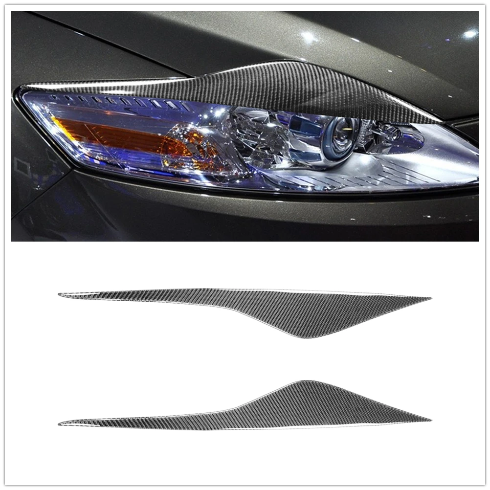 

For Ford Mondeo MK4 2007 2008-2013 Carbon Fiber Headlight Eyebrow Trim Cover Front Head Light Lamp Cover Sticker Headlamp Eyelid