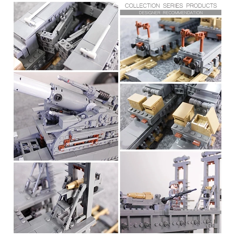 Kazi 3846pcs deutsch 80cm k [e] eisenbahn pistole dora gustav schwere pistole 3 ky zug panzer bausteine ziegel spielzeug geschenke