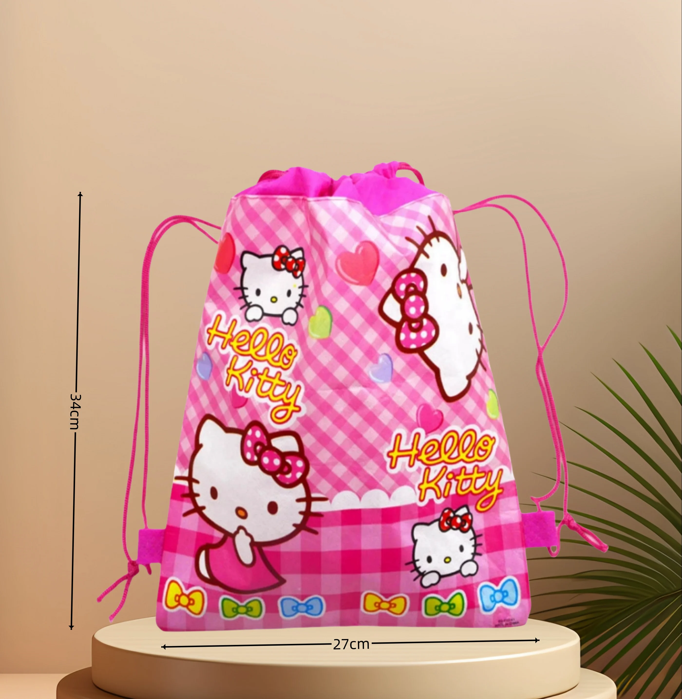 Hello Kitty Drawstring Gift Bag Birthday Decor Non-woven Fabrics Shopping Bag Kuromii Backpack Kawaii Kids girls Party Supplies