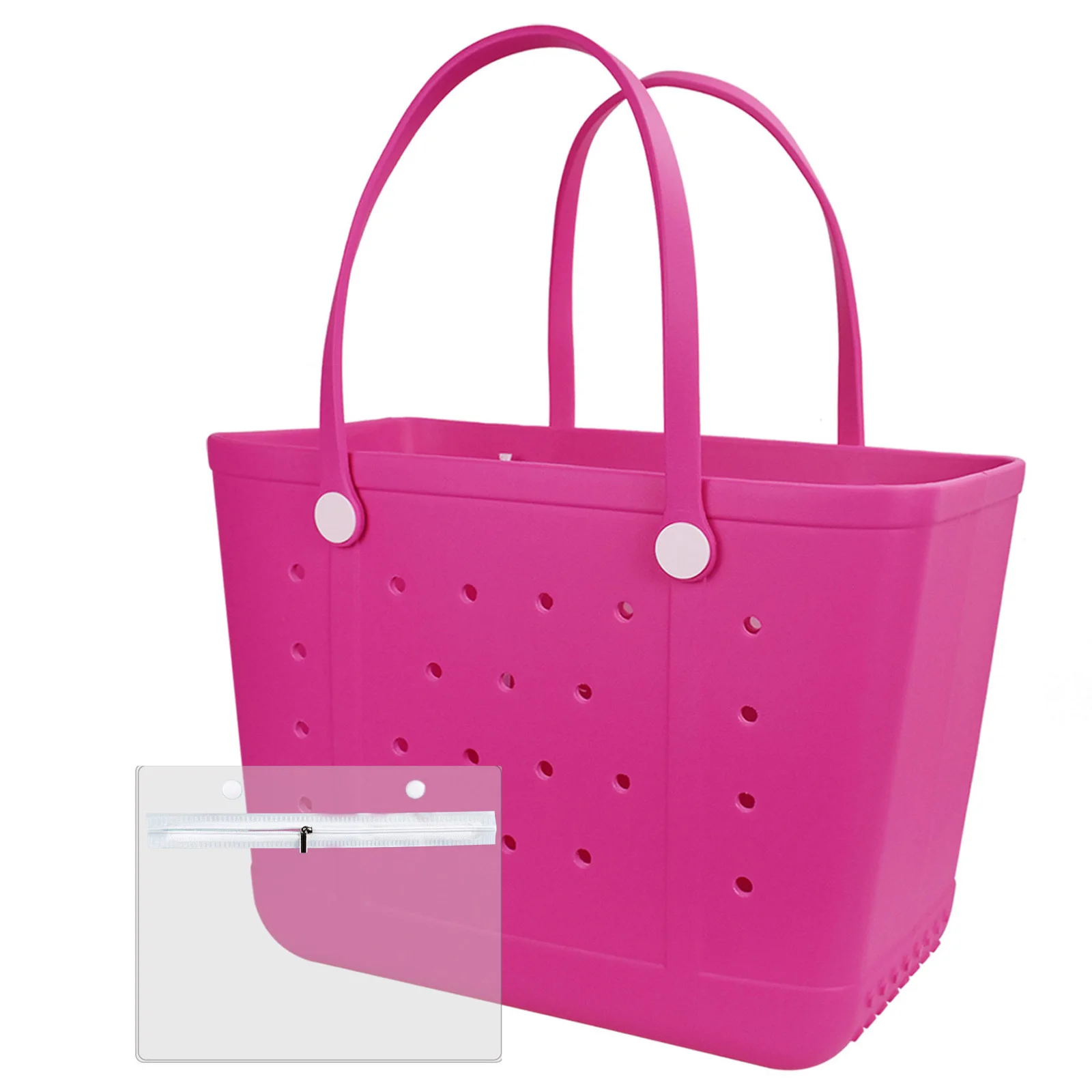 Ladies Oversized Rubber Beach Bag Handbag, Sand-Proof Travel Handbag for Beach Outdoor Sports Free Gift of DIY Accessories view 8