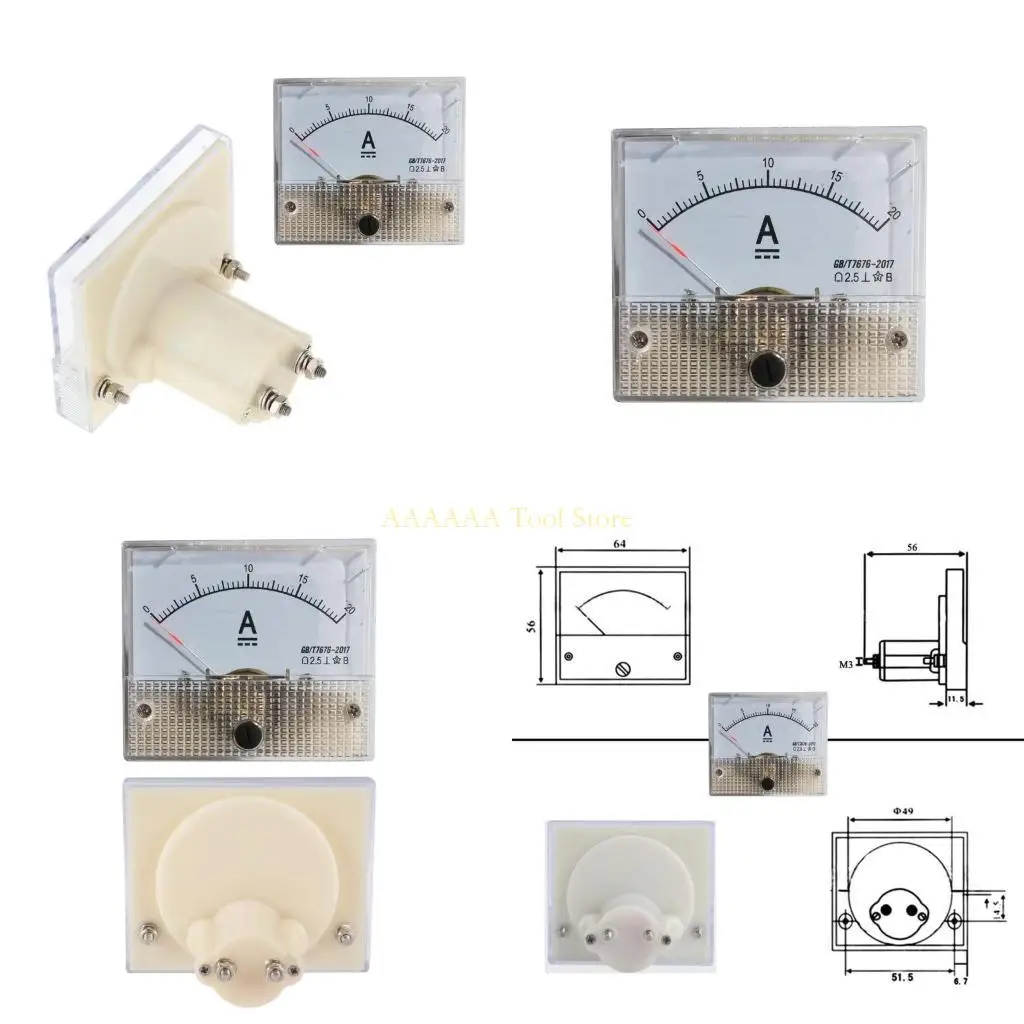 A2BE Analoge stroommeter paneel wijzerplaat-stroommeter-pointer ampèremeter Microampere meter