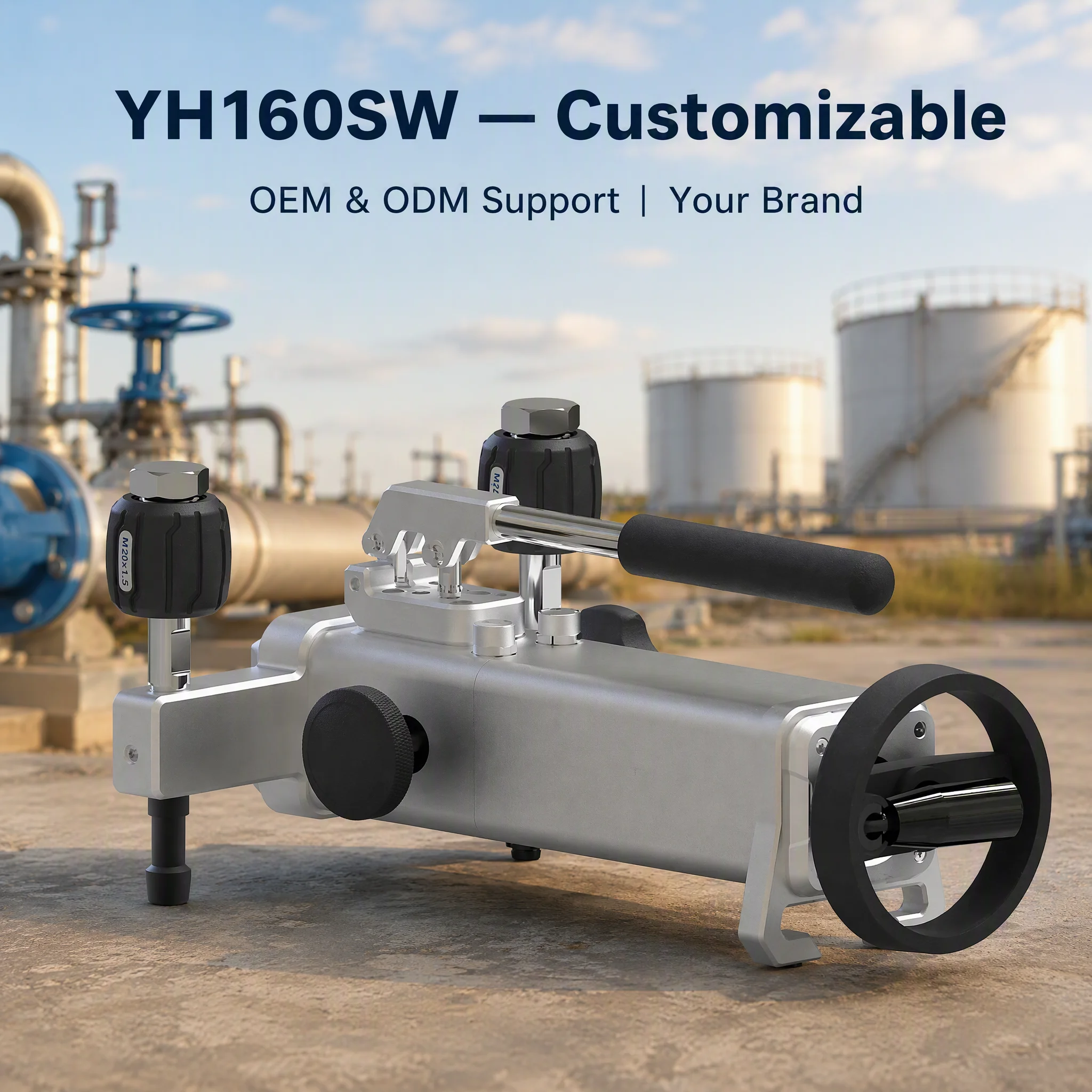 YH120SW On-site Light Weight Handheld Pressure Comparator Hydraulic Pressure Calibration Hand Pump Field Manual Pressure Source