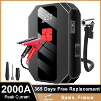 4 In 1 2000A Jump Starter Power Bank 26800mAh 150PSI Air Compressor Tire Pump Portable Charger Car Booster Starting Device