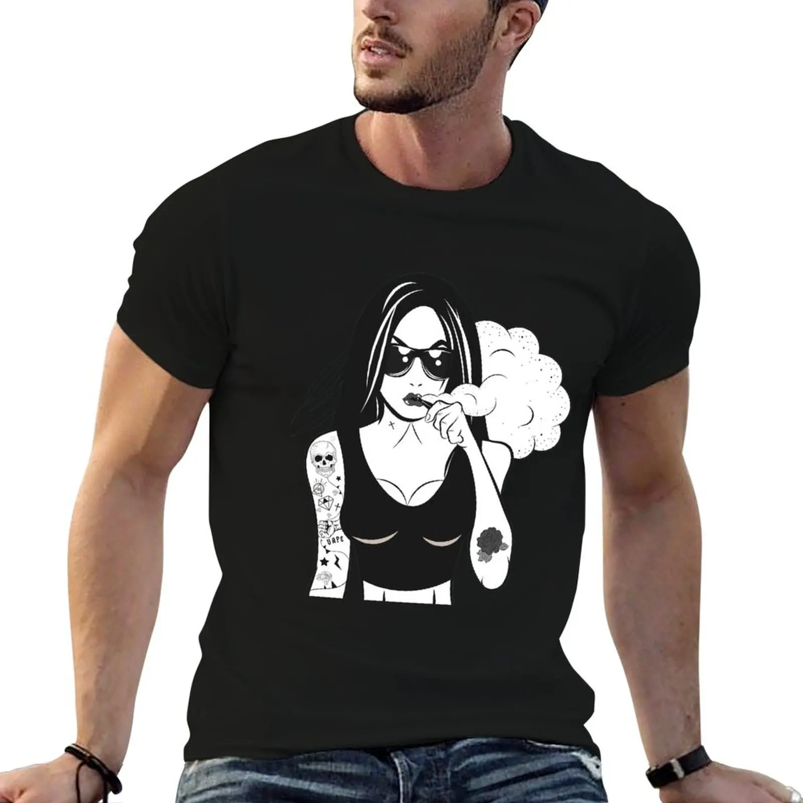 

Vape Girl T-Shirt oversized graphic t shirt vintage shirts men graphic