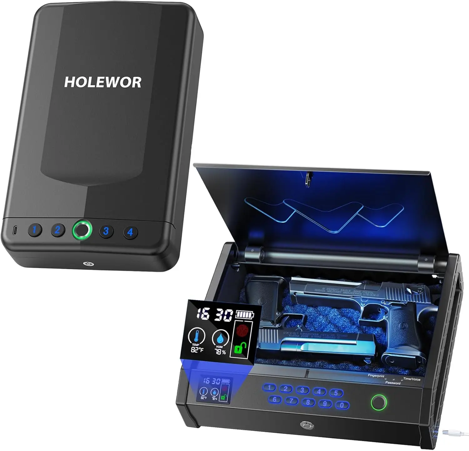 

Автомобильный сейф для пистолета, небольшой сейф для пистолета, быстрый доступ, биометрический замок для пистолета для прикроватной тумбочки