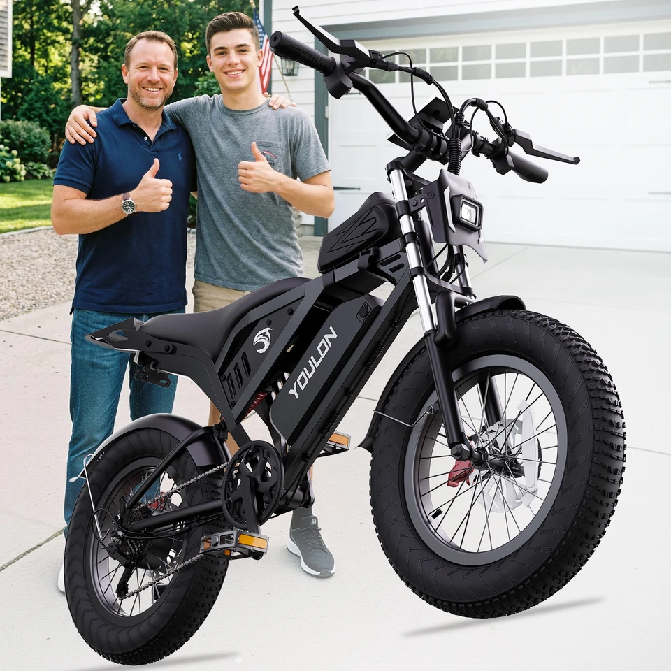 YOULON Y10 Electric Bicycle, 1500W Motor 48V20Ah Long Range for Teens, Ebike with Dual Hydraulic Brakes for Adultes, 20"*4 Fat Tire All-Terrain for Commuting E-Bicycle, Electric Mountain Bike, E bike UL 2849, 1 Year Warranty