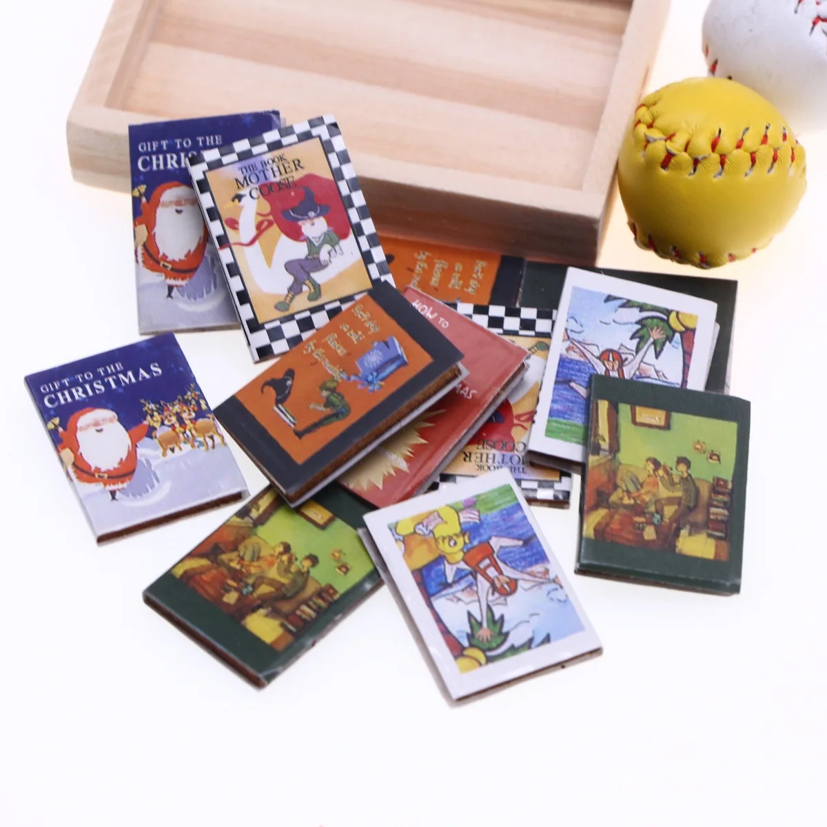 6Pcs Miniature Food Toys Comics Small Books Magazines Doll House Accessories Home Life Scenes Study Decorations Mini Model