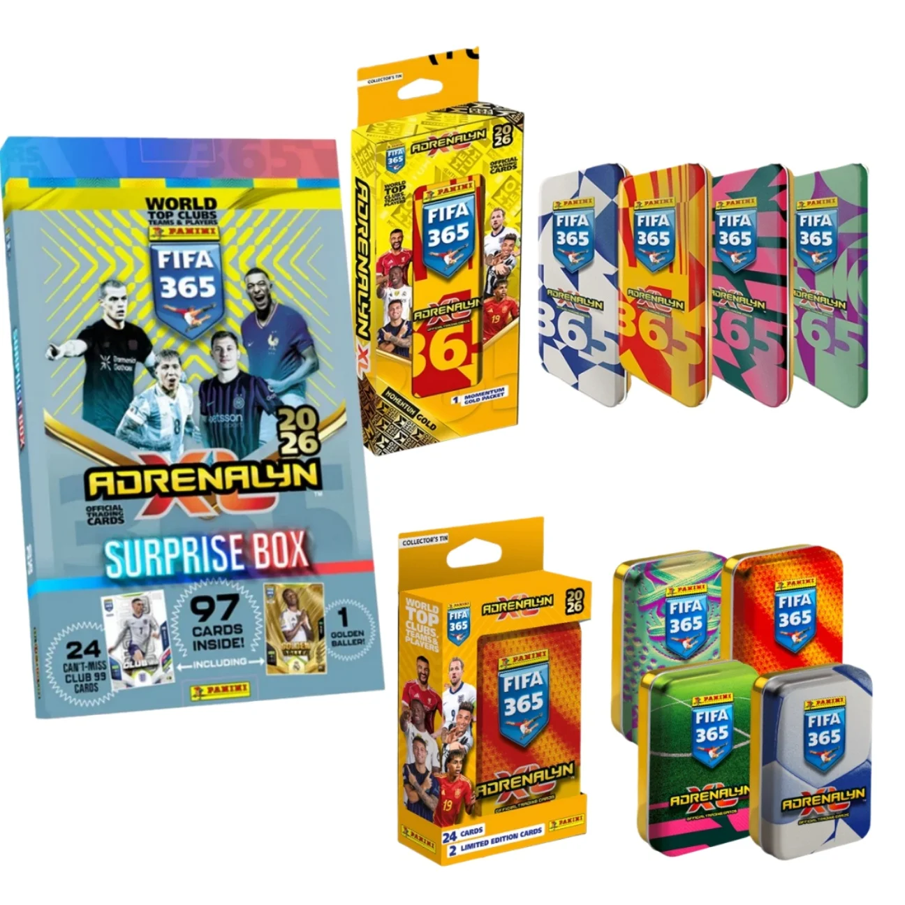 

Panini FIFA 365, Adrenalyn XL, карандаш, оловянная коробка-сюрприз, обратный отсчет, коллекционная карта адвент-календаря