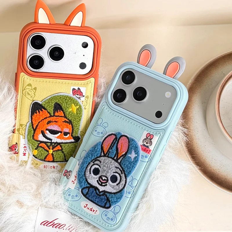 Cartoon anime Disney Zootopia plush Judinick phone case for iPhone17 16 15 14 13promax shockproof