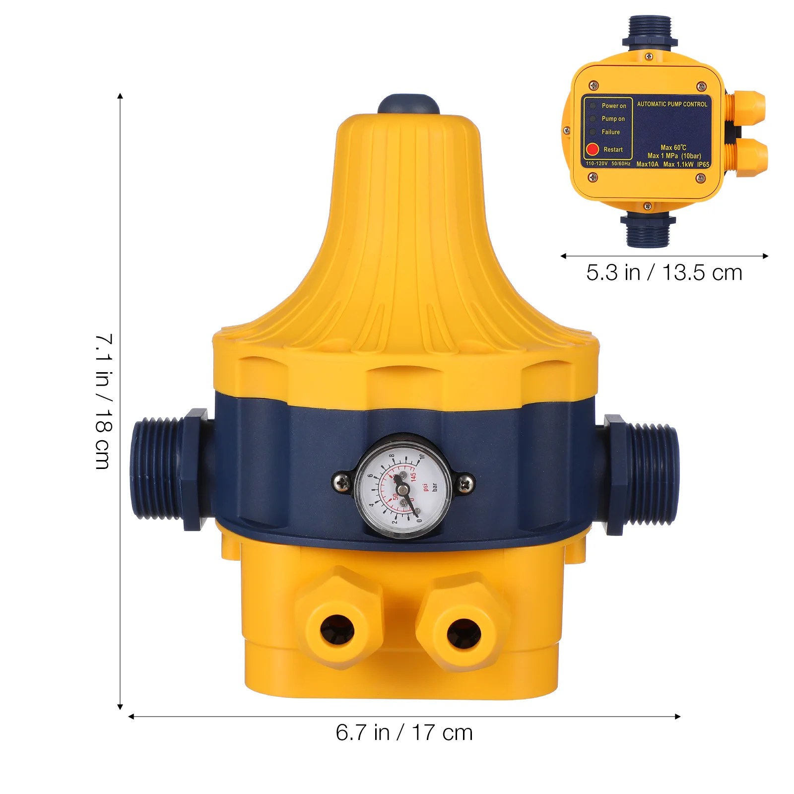

Automatic Water Pump Pressure Controller 110V 10BAR Electronic Switch Home Well Drilling Soft Hose Garden Pump