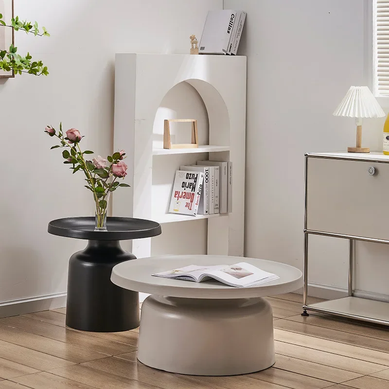 Nordic Living Room Iron Tea Table Small House Round Modern Simple Luxury Home Creative Bedside Table Combination