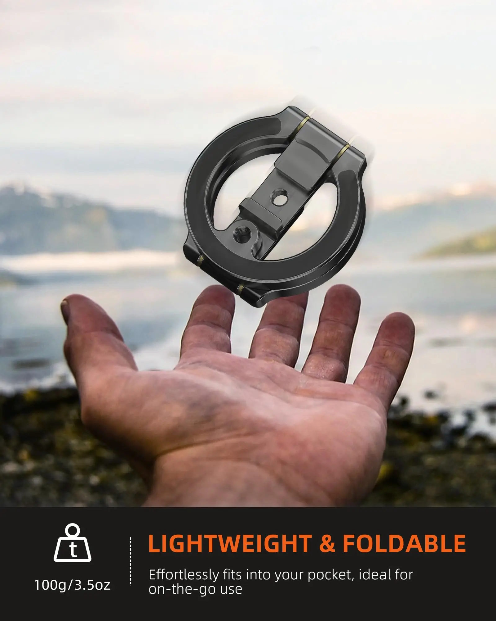 

CAMOLO Dual-Side Magnetic Magsafe Phone Holder for iPhone Android Foldable Magnet Phone Mount with 1/4" Screw Tripod Mount