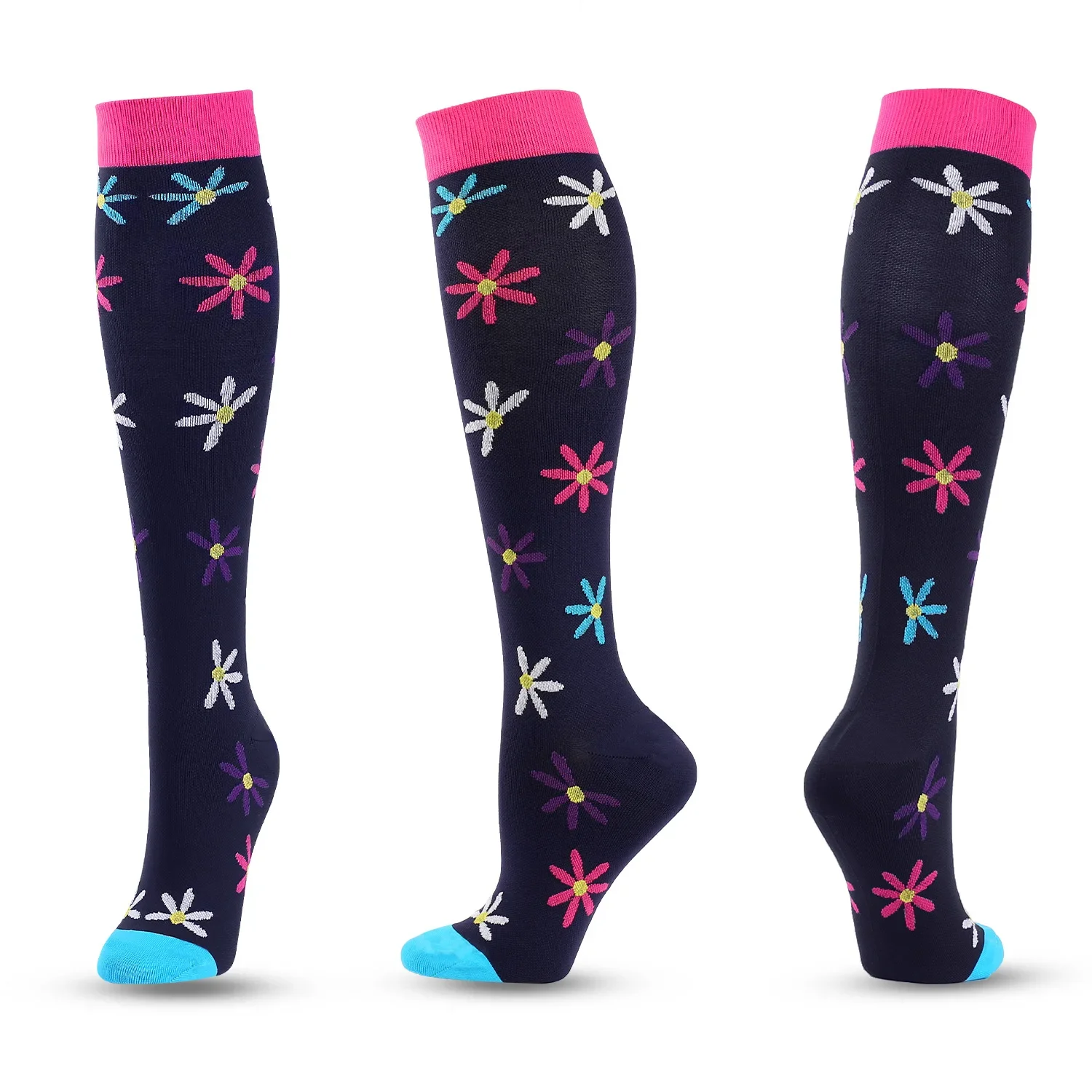 5-Pair Crew Compression Socks for Hiking and Running