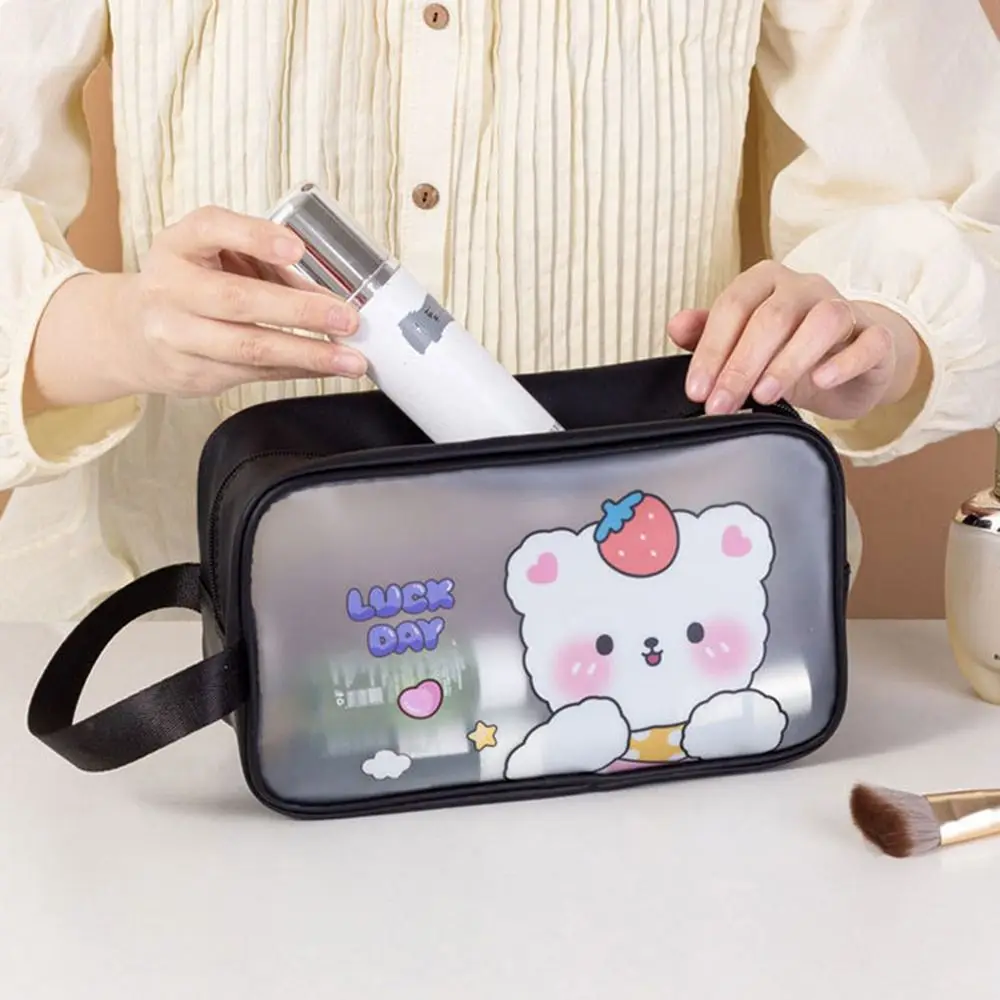 Durable Ins Cartoon PVC Cosmetic Bag Cute Portable Storage Bags Waterproof High Appearance Level Transparent Wash Bag Women