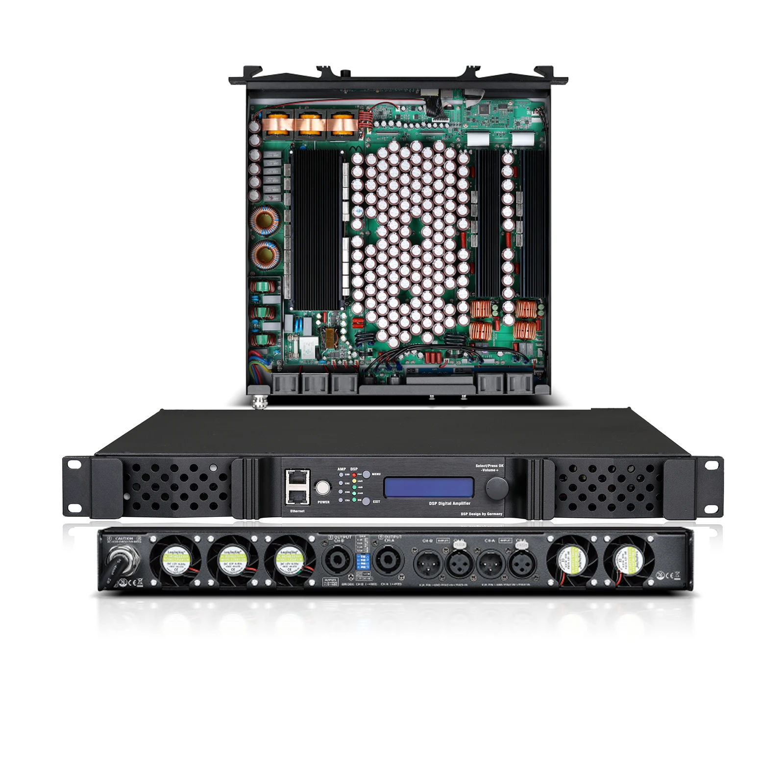 DG-DSP Series New 2-Channel 1U Class-D Big Power Digital Amplifier 2200W/2500W/3000W/3500W/4200W for Multiple Applications