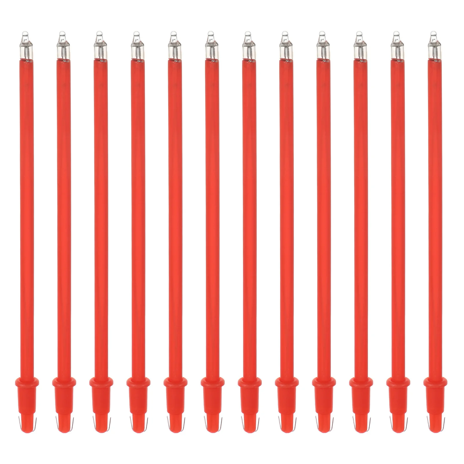 12pcs Led Electronic Incense Burner Stick Lamp Realistic Flame Design -In Red For Temple Prayer