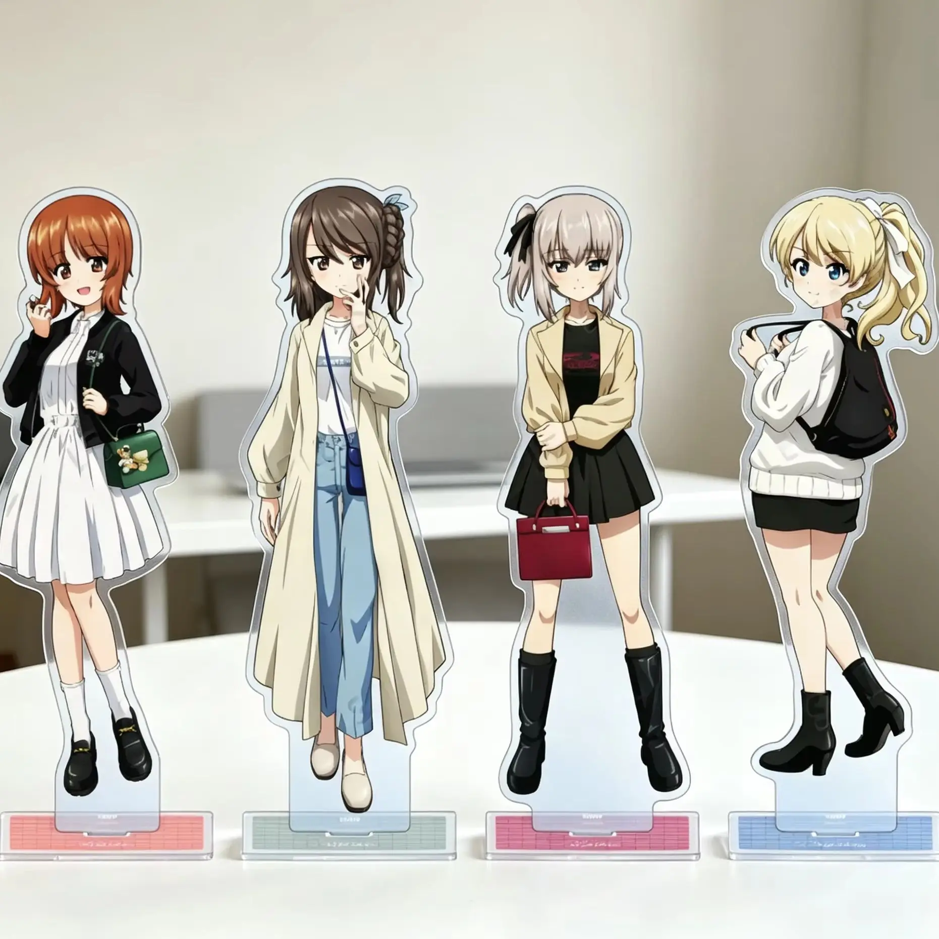 Anime Girls Und Panzer Das Finale Date Attire Ver Miho Nishizumi Mika Acrylic Stand Model Plate Keychains Desk Decorations