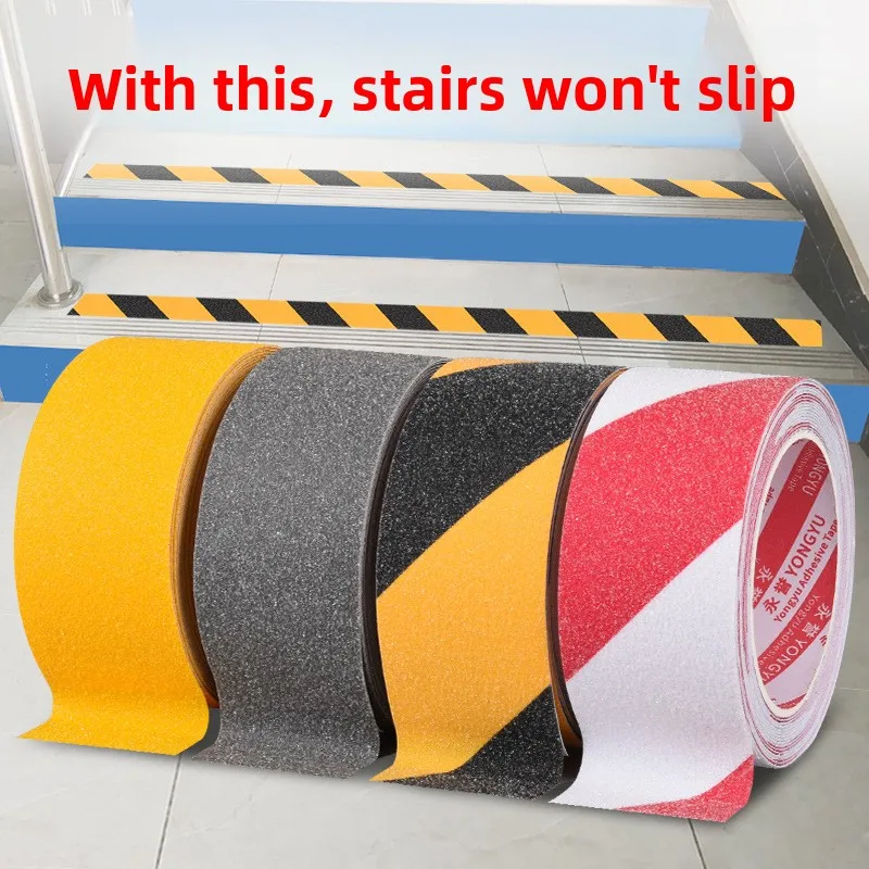 Anti-Slip Matte Finish Adhesive Tape Staircase Floor Warning Stickers Self-Adhesive Bathroom PVC Caution Tape Ladies T-Shirt