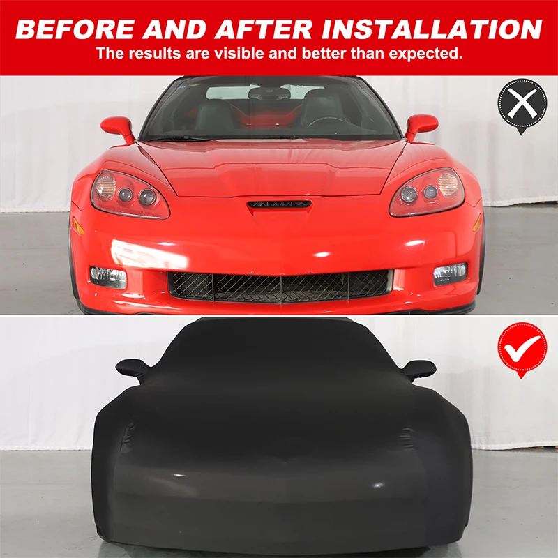 

For Corvette C6 2005-2013 car dust cover, outdoor and indoor rain and sun protection cover, car accessories (milk velvet)