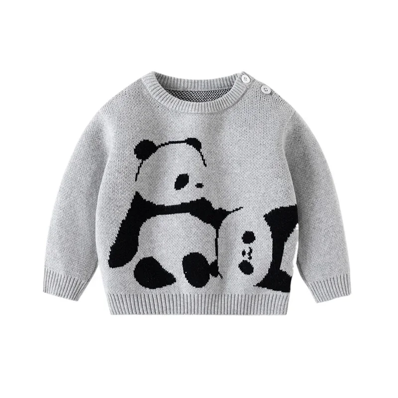 Cute Panda Toddler Kids Sweaters Boys Girls Knit Pullover Winter Fall Children's Clothes