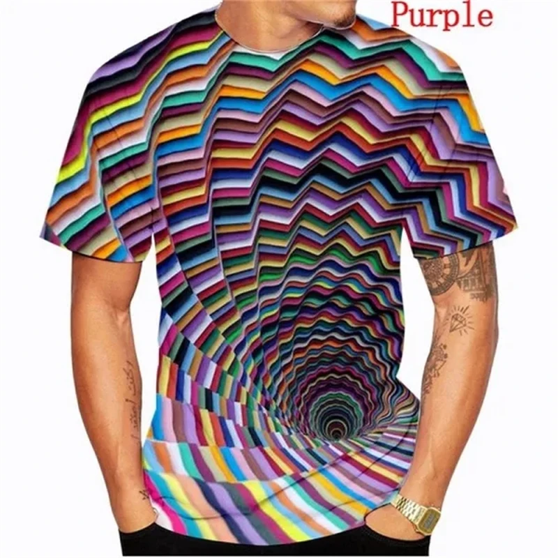 

Vertigo Hypnotic Printing T Shirts Unisex Funny Short Sleeved Tees Men's 3D Graphic Harajuku Personalized Interesting T-Shirt