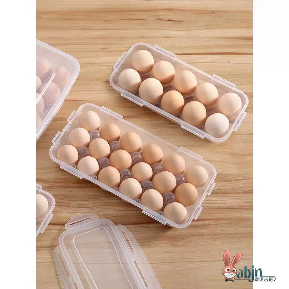 Transparent Plastic Egg Storage Box Shockproof Egg Holder Fridge Freshness Preservation Side Egg Box Kitchen Organizer