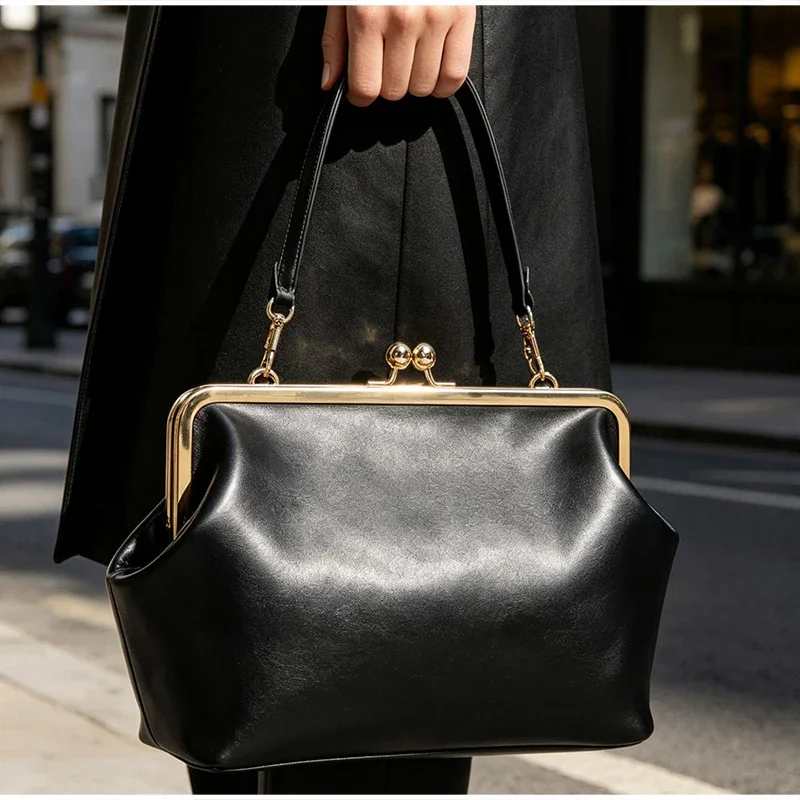 Retro-Rahmen-Clutch-Handtasche im europäisch-amerikanischen Stil, große Muscheltasche, Designer-Luxus-Abendtasche, modische Schultertasche – Detail 10