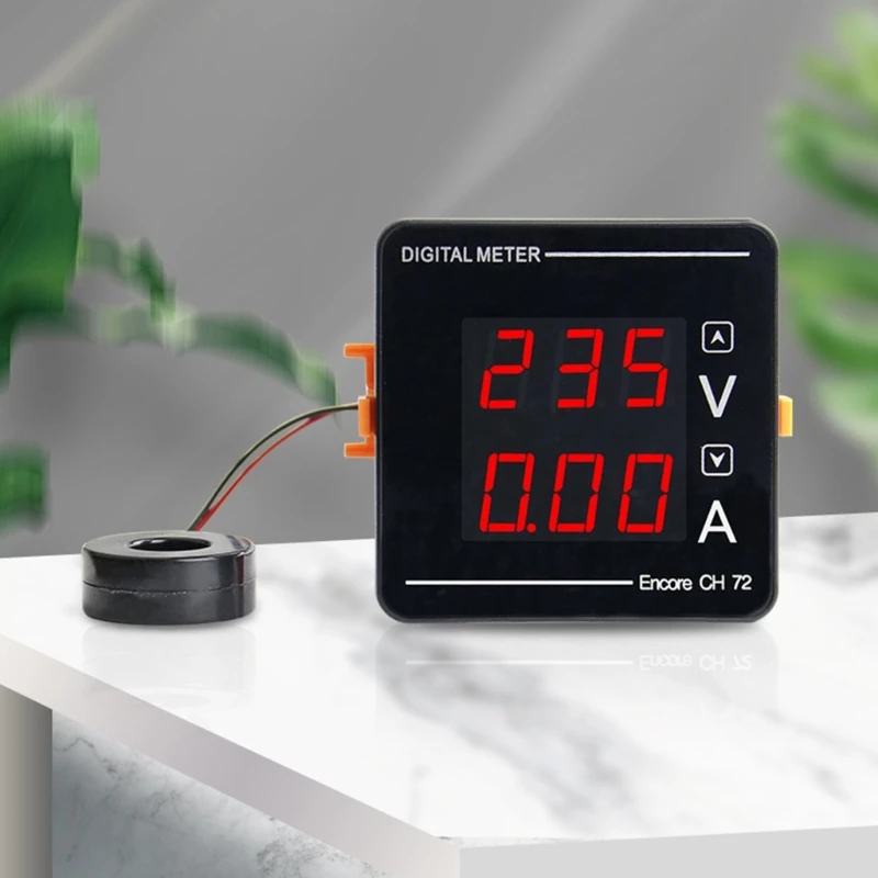 Digital Current Meter Gauge LED Display Amp Meter 2 in 1 Tester AC50-500V AC1-120A Voltmeter Ammeter Drosphip