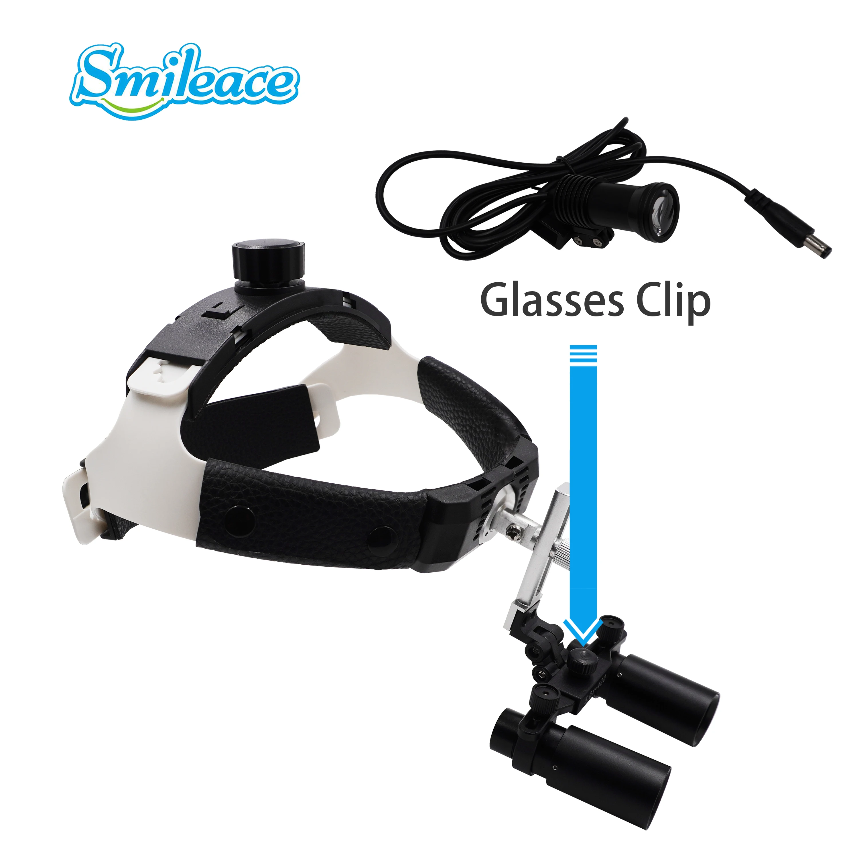 5X/6X Dental Surgical LED Headlight Headband Binocular Loupes Brightness Spot Ajustable Headlamp for ENT Dentist Lab Instrument