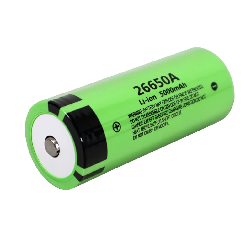 Original New 3.7V 26650A 5000mA Li-ion Battery Rechargeable battery Discharger 20A Power with Pointed Tip for Flashlight