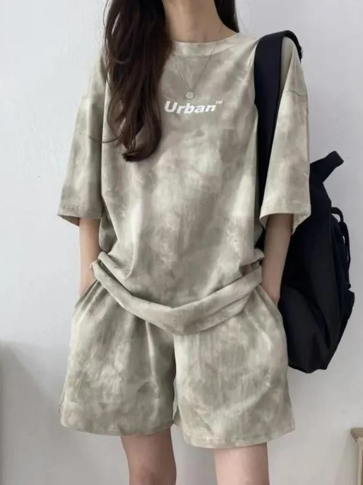 Summer 2026 Small Size Thin Casual Sports Two-Piece Set Sweet And Salty Top Shorts Set round Neck Short Sleeve T-Shirt