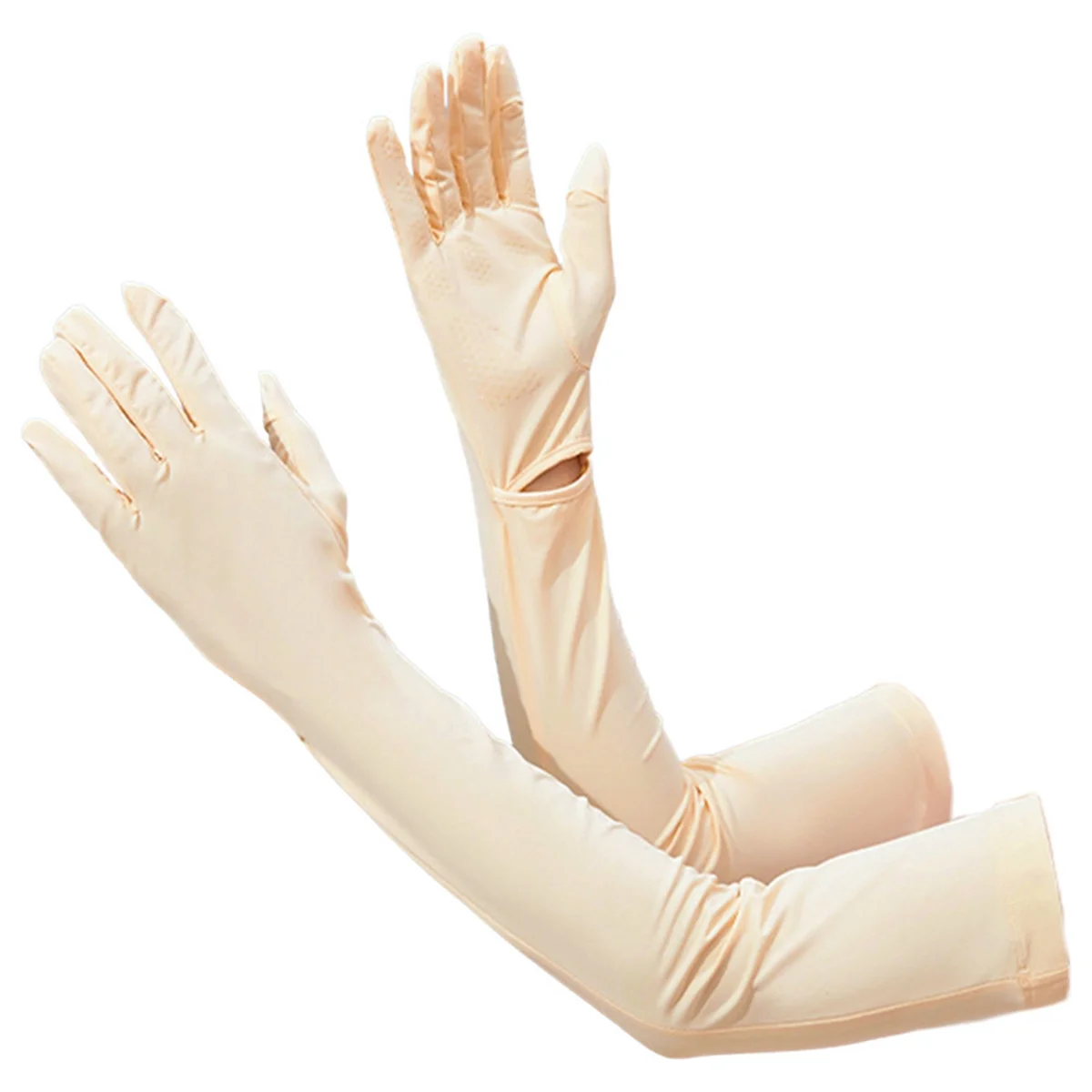 Rękawiczki damskie A11I z długim rękawem chroniące przed promieniowaniem UV, dotykowe, do jazdy samochodem, UPF 50+, do sportów na świeżym powietrzu, jazdy na rowerze, kolor skóry.