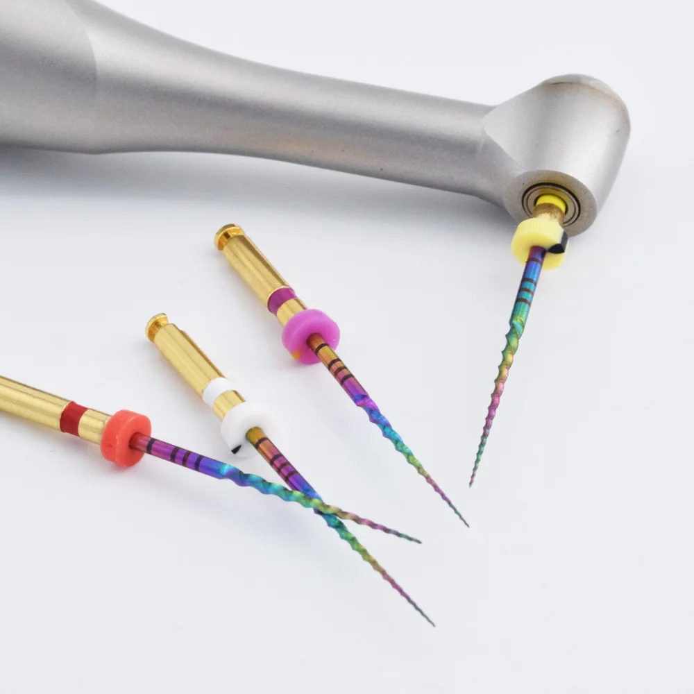 30pcs/5Boxes Dental Rotary Files Endodontic Rainbow Root Canal Super File Niti Files Heat Activation Endo