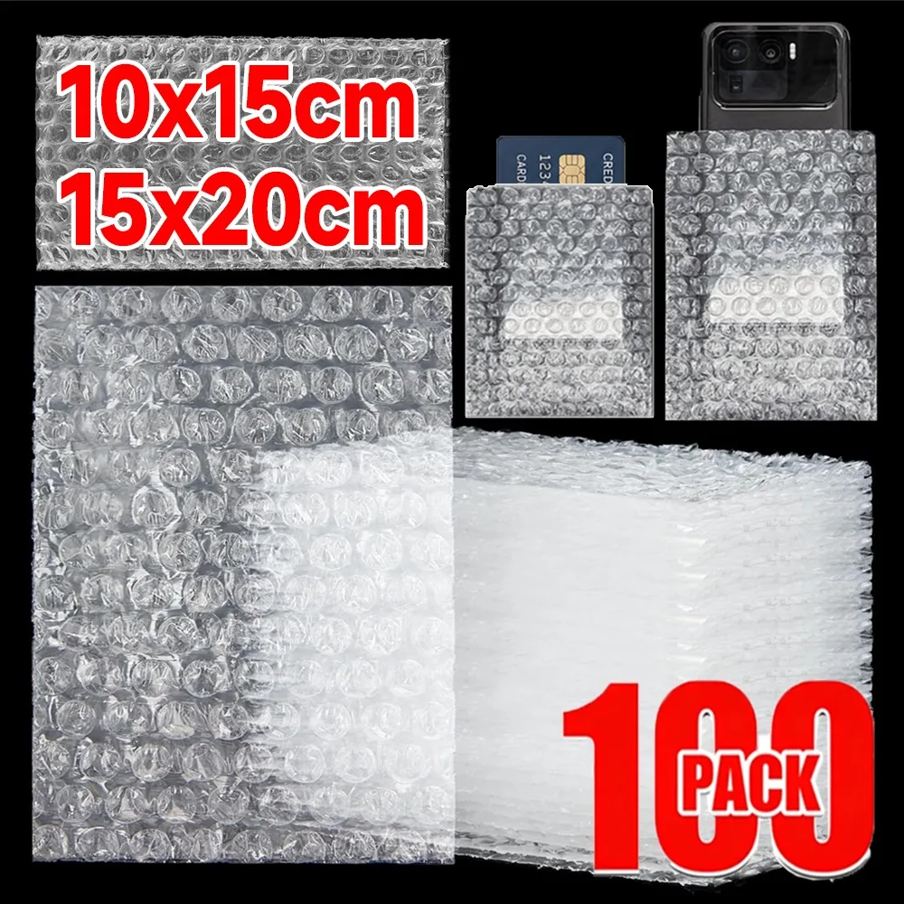 Bubble Cushion Wrap Bags Bulk Double Wall Bubble Cushion Pouches Clear Protective Bags Thickening for Shipping Packing Storage