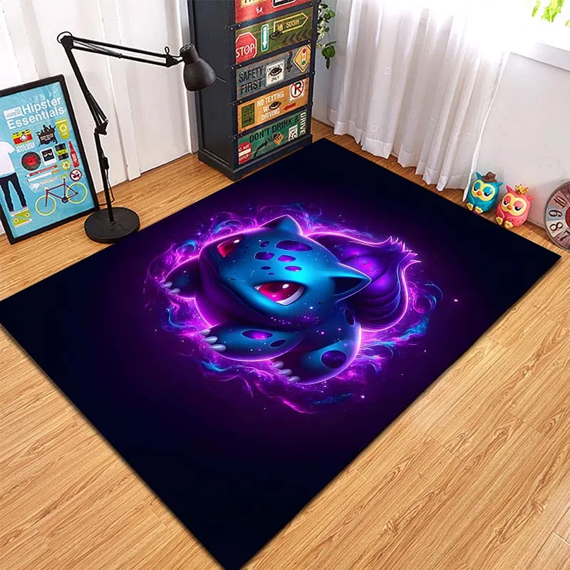 Pokémon Bulbasaur Printing Carpet for Living Room Bedroom Kid's Room Home Decor Area Rug Non-slip Mat Sofa Mat Cartoon Rug Gift