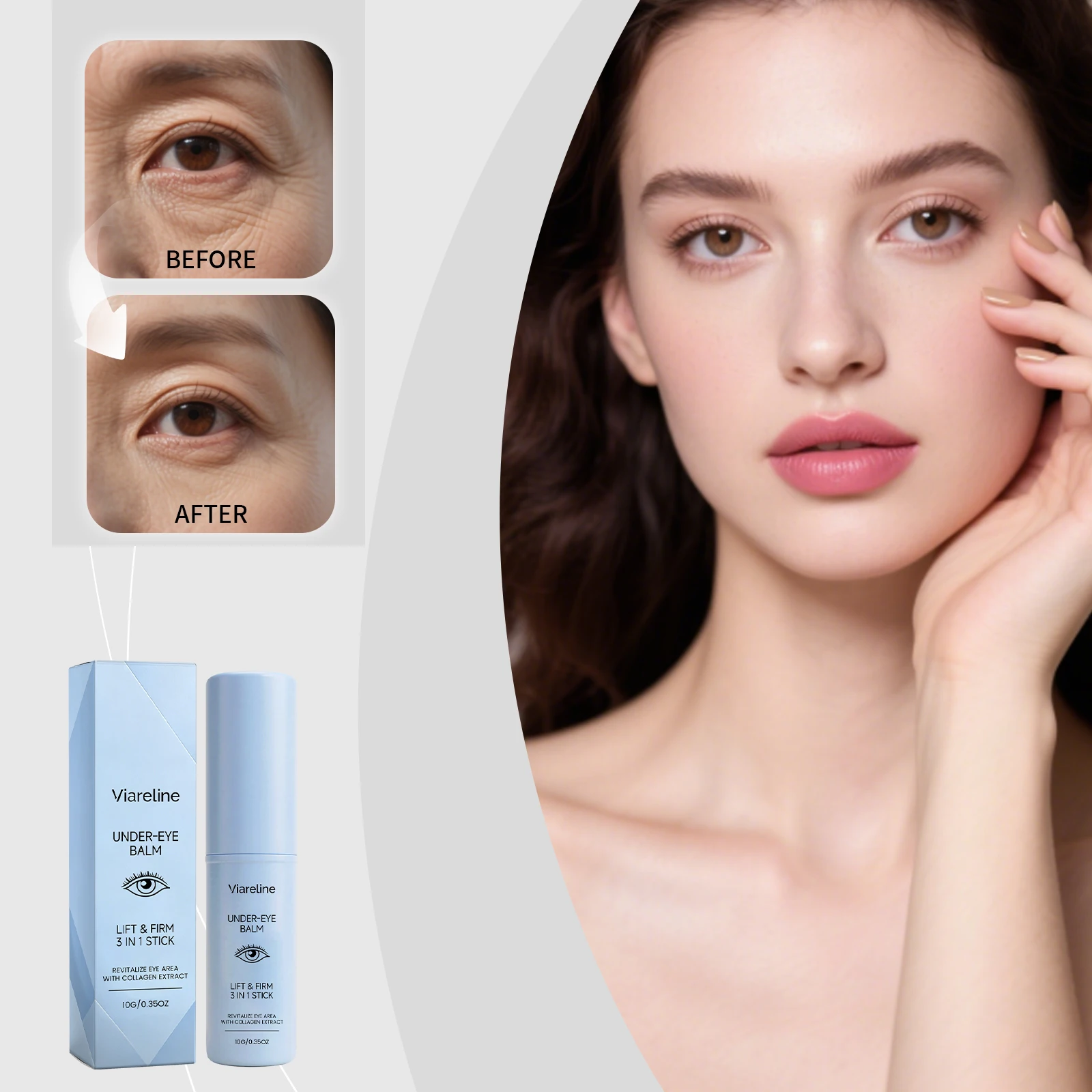Under Eye Balm Stick, 3-in-1 Lift and Firm Multi Balm Stick, Hydrating, Smoothing, and Refreshing Eye Balm Stick for Women